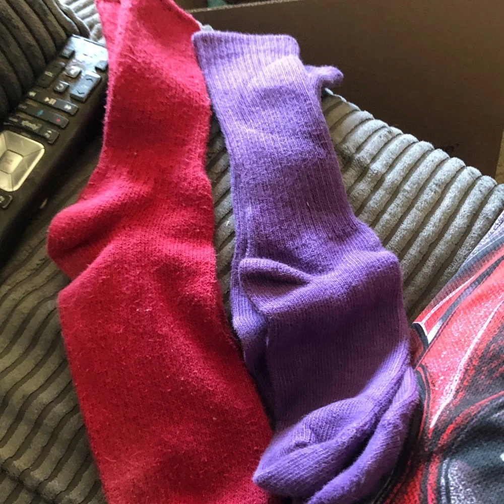 Men's Crew Socks - Red & Purple
